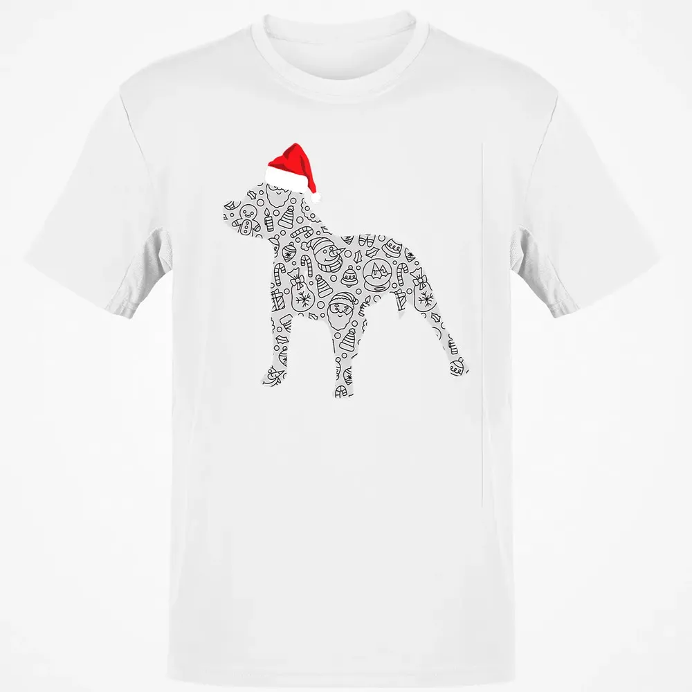 Santa Hat Pitbull Christmas  Dog Lover Christmas Gift Classic Unisex T-Shirt - 13