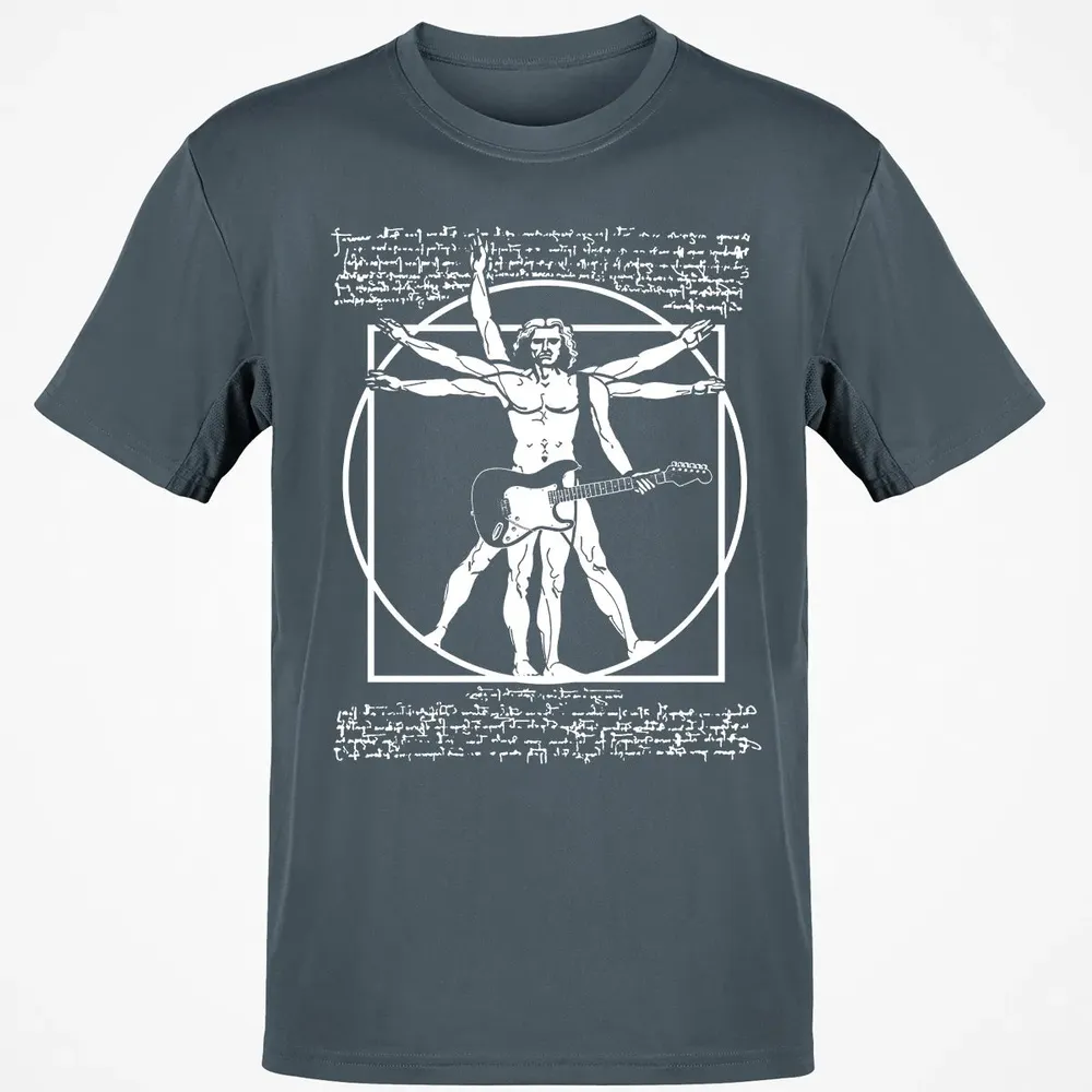 VITRUVIAN MAN PLAYING THE GUITAR Classic Unisex T-Shirt - 4