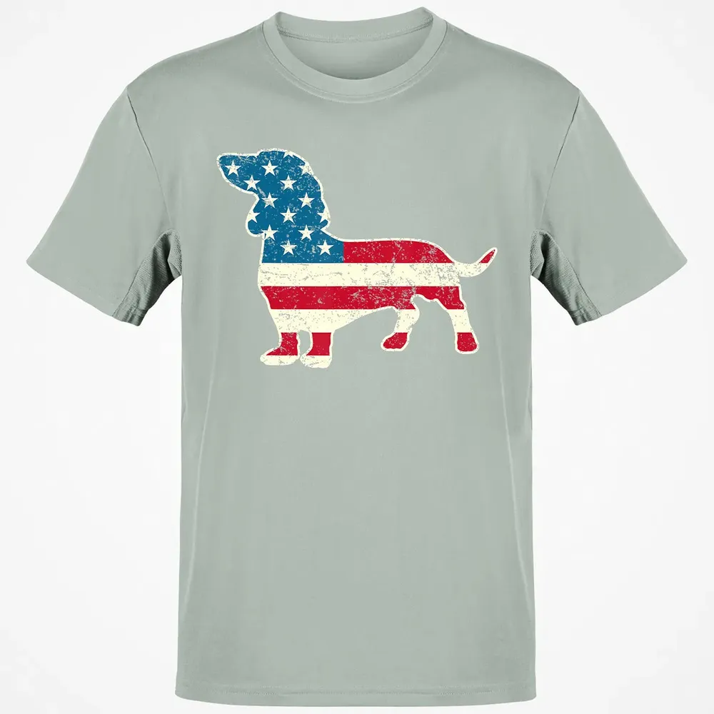 Dachshund 4th of July Dog Lover Gift Men Women American Flag Classic Unisex T-Shirt - 3