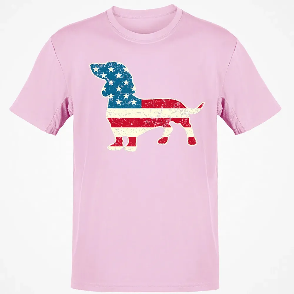 Dachshund 4th of July Dog Lover Gift Men Women American Flag Classic Unisex T-Shirt - 6