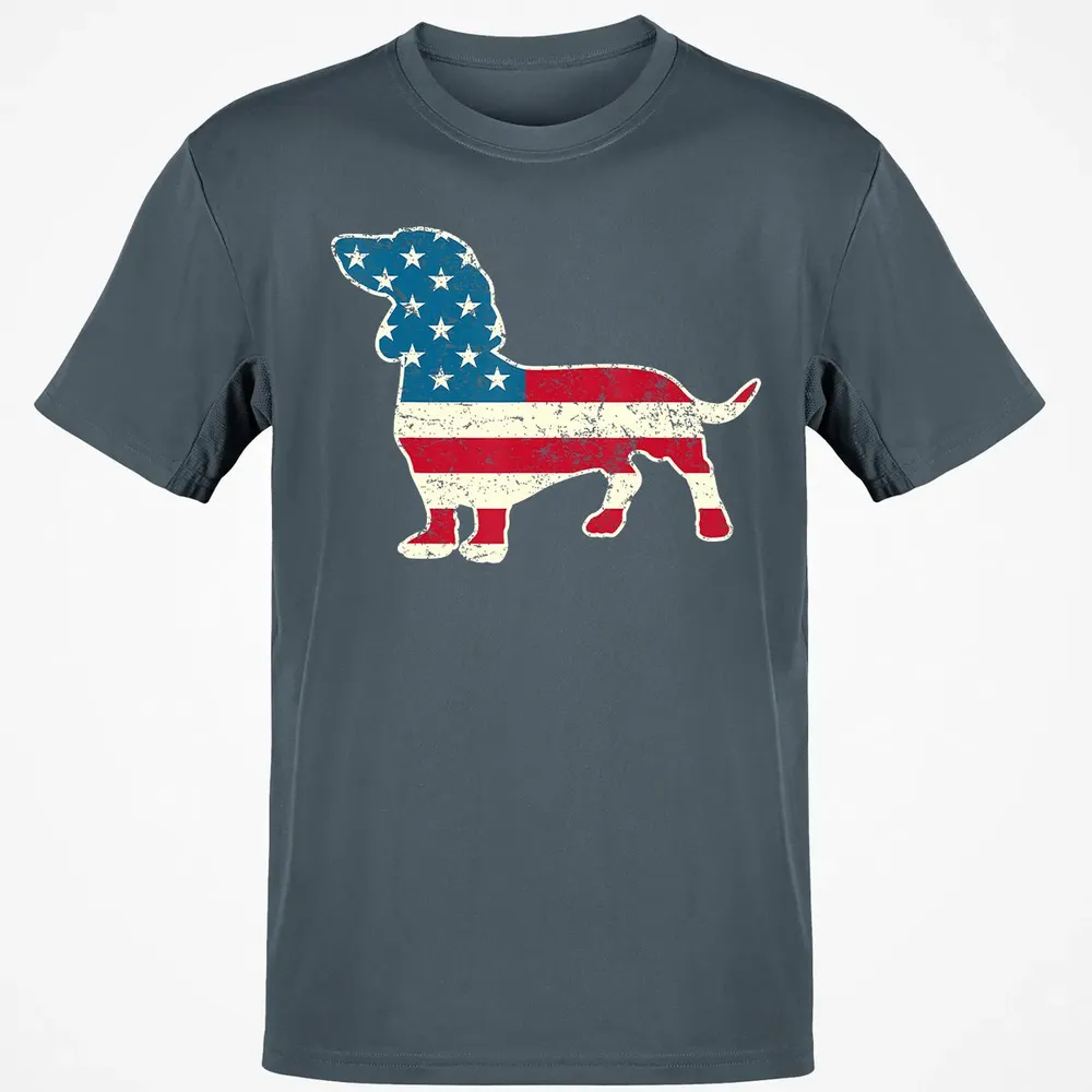 Dachshund 4th of July Dog Lover Gift Men Women American Flag Classic Unisex T-Shirt - 4
