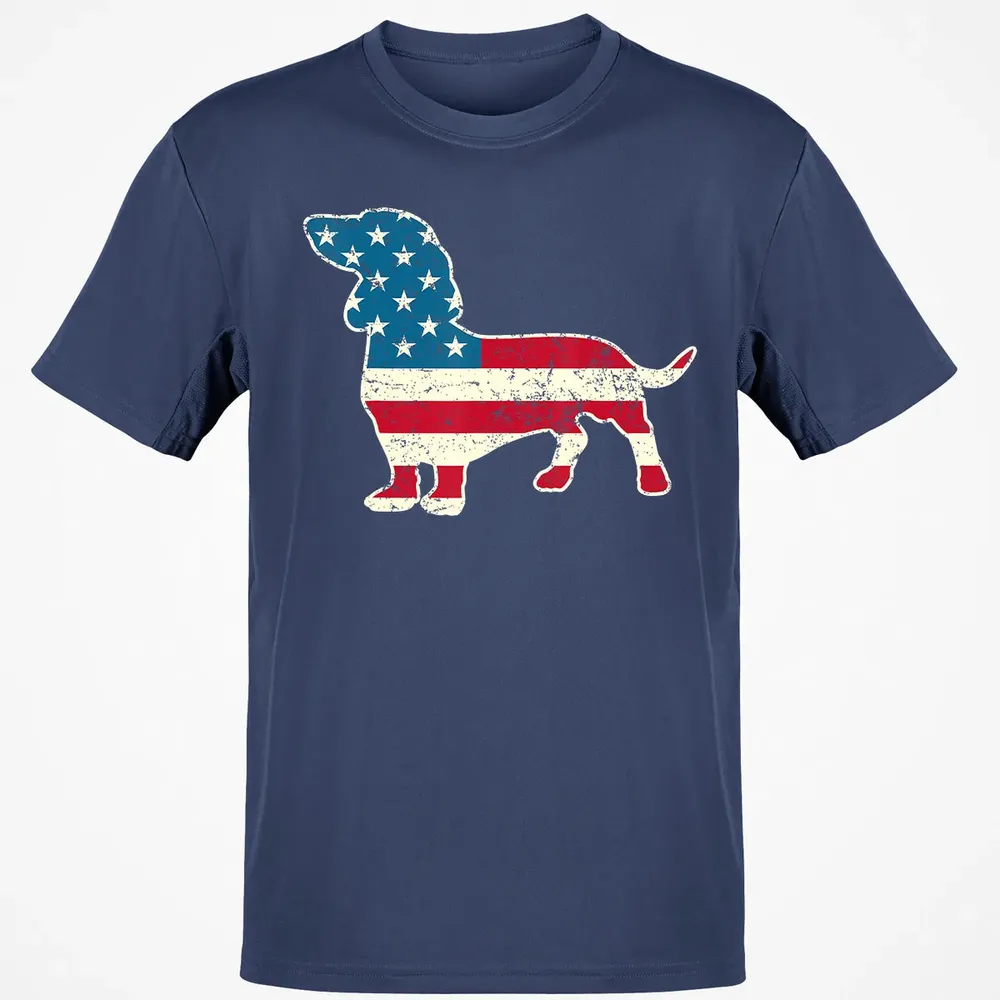 Dachshund 4th of July Dog Lover Gift Men Women American Flag Classic Unisex T-Shirt - 8
