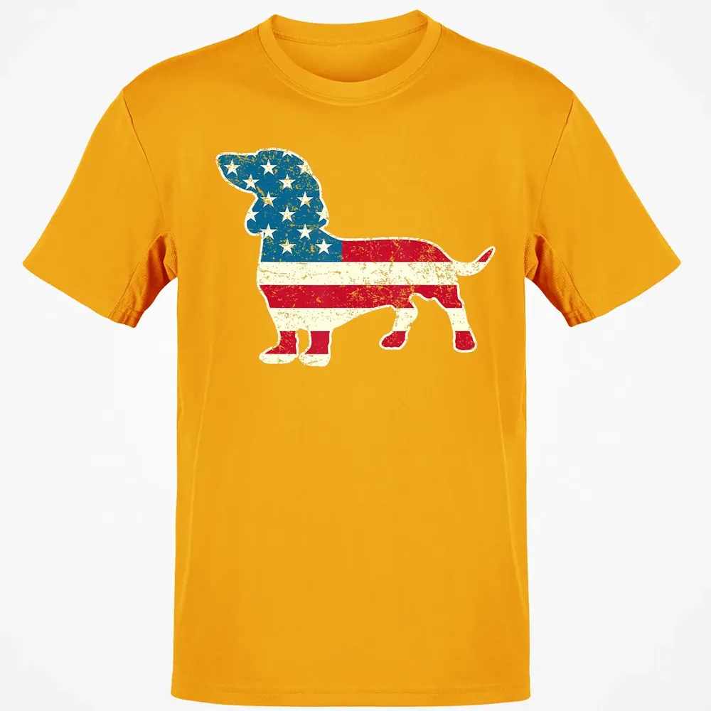 Dachshund 4th of July Dog Lover Gift Men Women American Flag Classic Unisex T-Shirt - 5