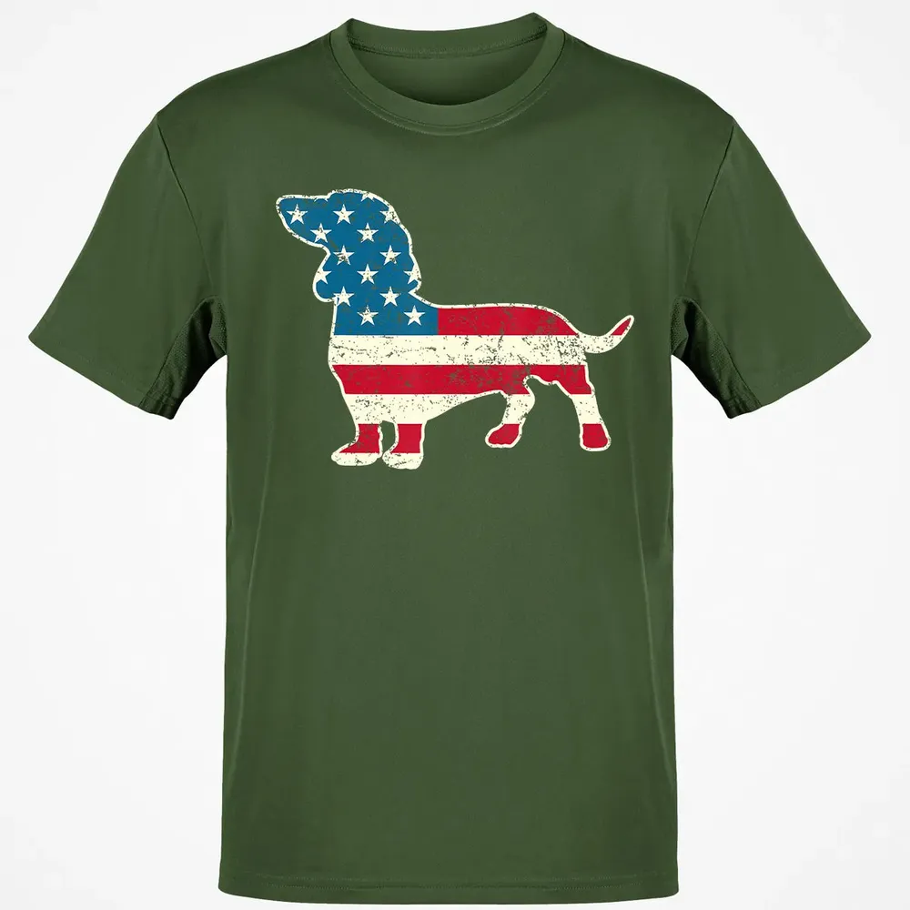 Dachshund 4th of July Dog Lover Gift Men Women American Flag Classic Unisex T-Shirt - 7