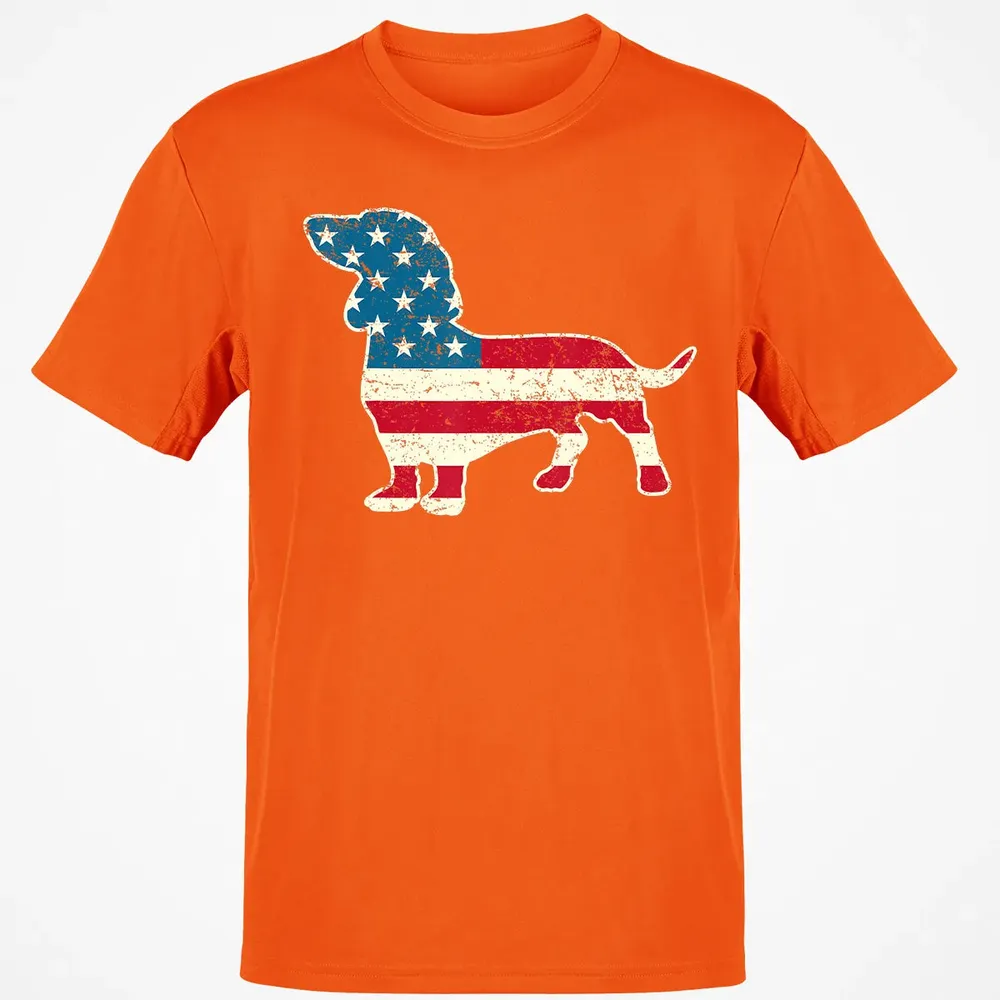 Dachshund 4th of July Dog Lover Gift Men Women American Flag Classic Unisex T-Shirt - 9