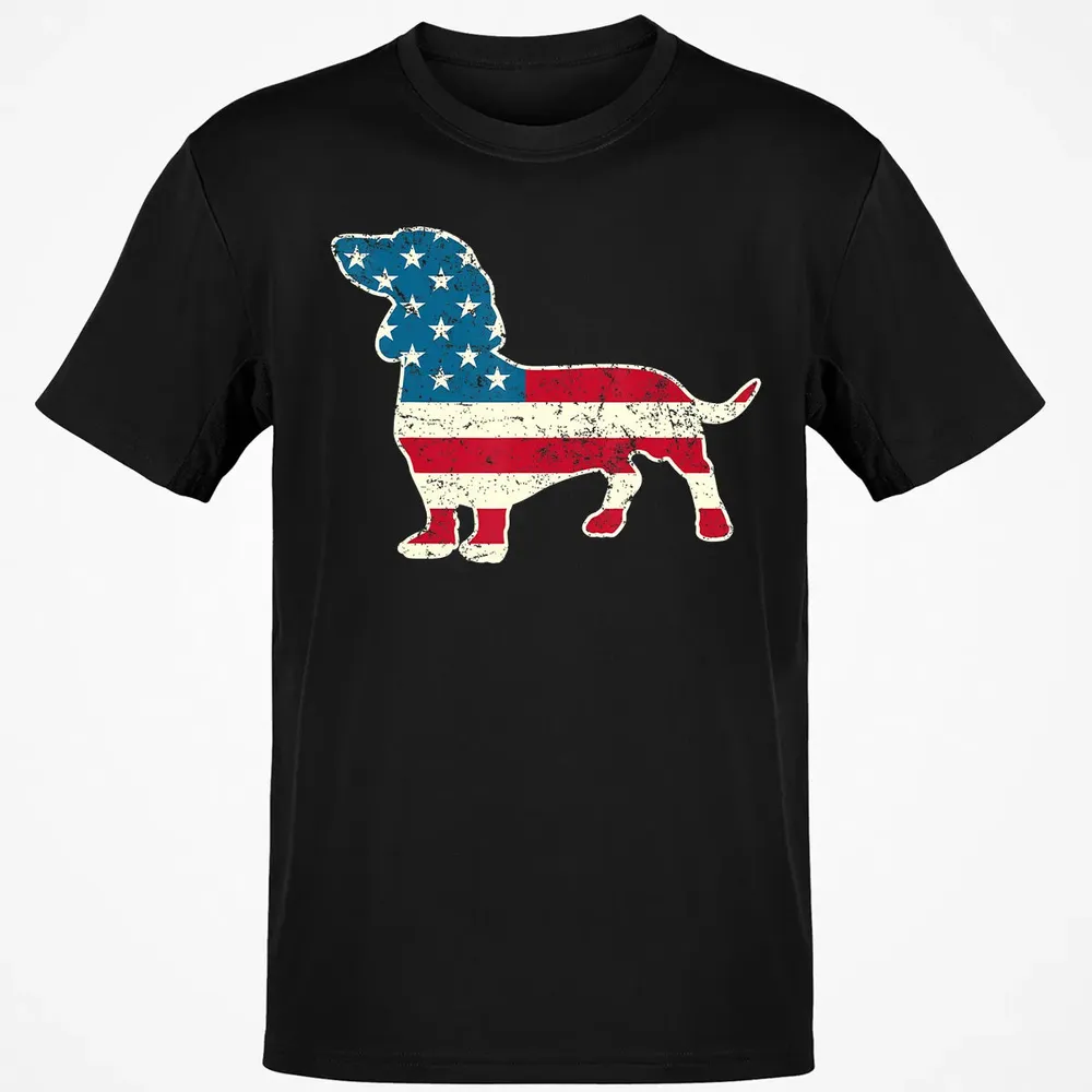 Dachshund 4th of July Dog Lover Gift Men Women American Flag Classic Unisex T-Shirt - 2