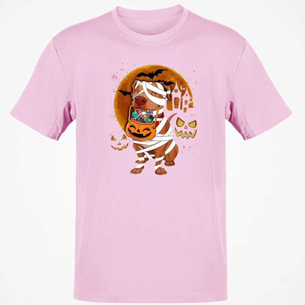 Funny Pitbull Halloween Mummy Boo Dog Classic Unisex T-Shirt - 6