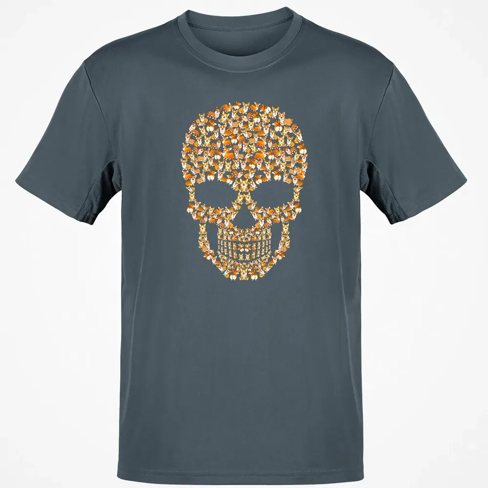 Funny Corgi Skull Halloween  For Men Womans Classic Unisex T-Shirt - 4