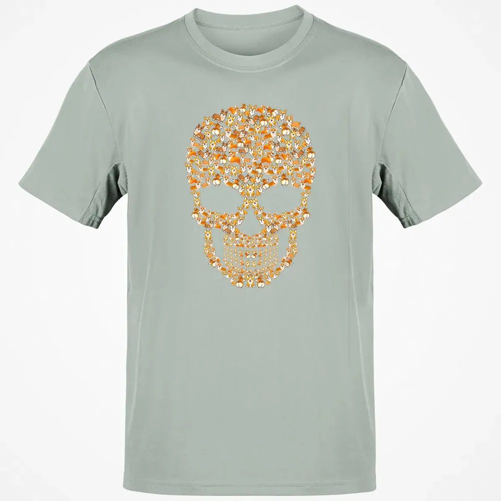 Funny Corgi Skull Halloween  For Men Womans Classic Unisex T-Shirt - 3