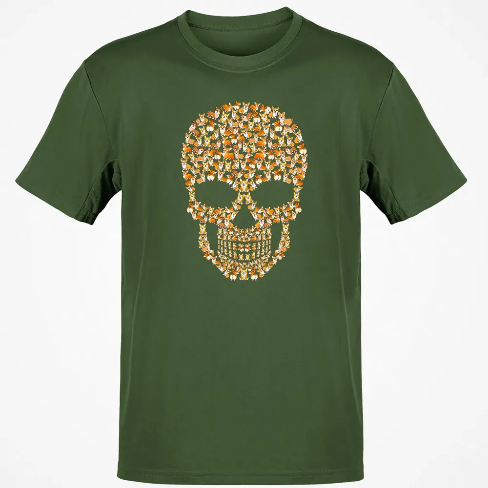 Funny Corgi Skull Halloween  For Men Womans Classic Unisex T-Shirt - 7