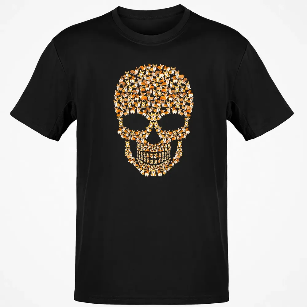Funny Corgi Skull Halloween  For Men Womans Classic Unisex T-Shirt - 2