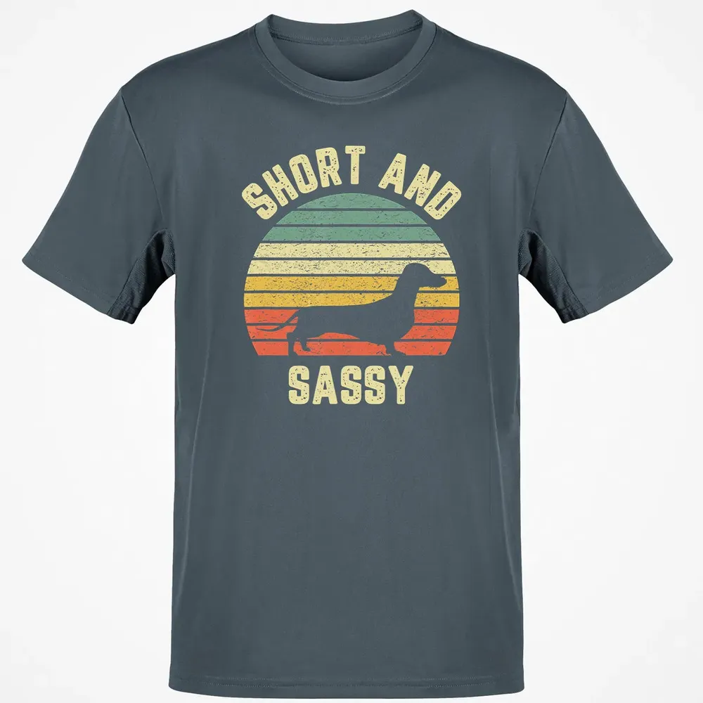Vintage Dachshund  Funny Weiner Dog Short Sassy T Classic Unisex T-Shirt - 4