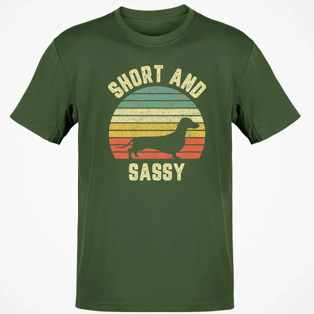 Vintage Dachshund  Funny Weiner Dog Short Sassy T Classic Unisex T-Shirt - 7