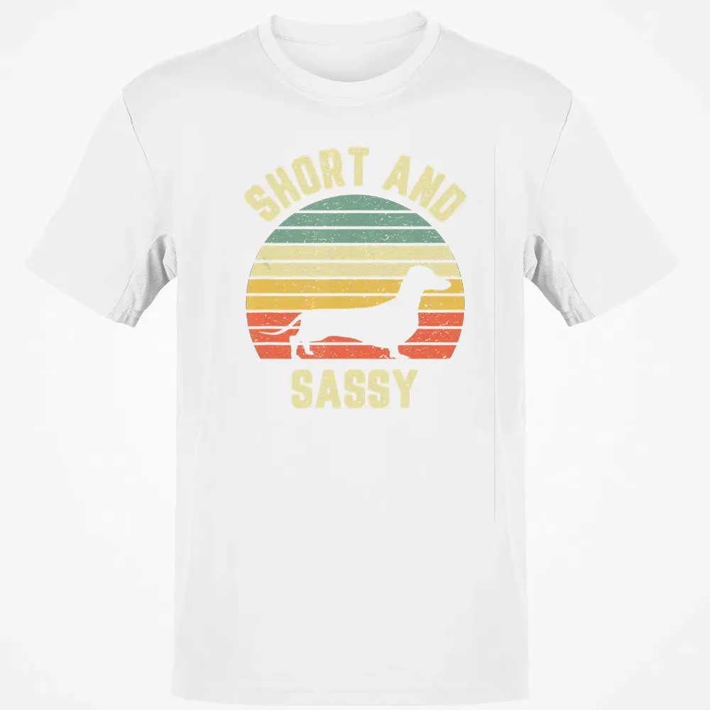 Vintage Dachshund  Funny Weiner Dog Short Sassy T Classic Unisex T-Shirt - 13