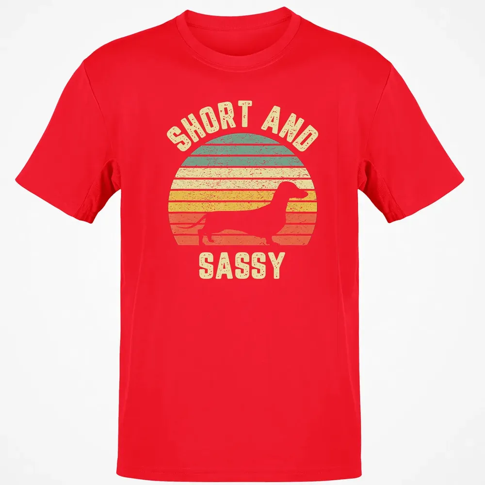 Vintage Dachshund  Funny Weiner Dog Short Sassy T Classic Unisex T-Shirt - 11