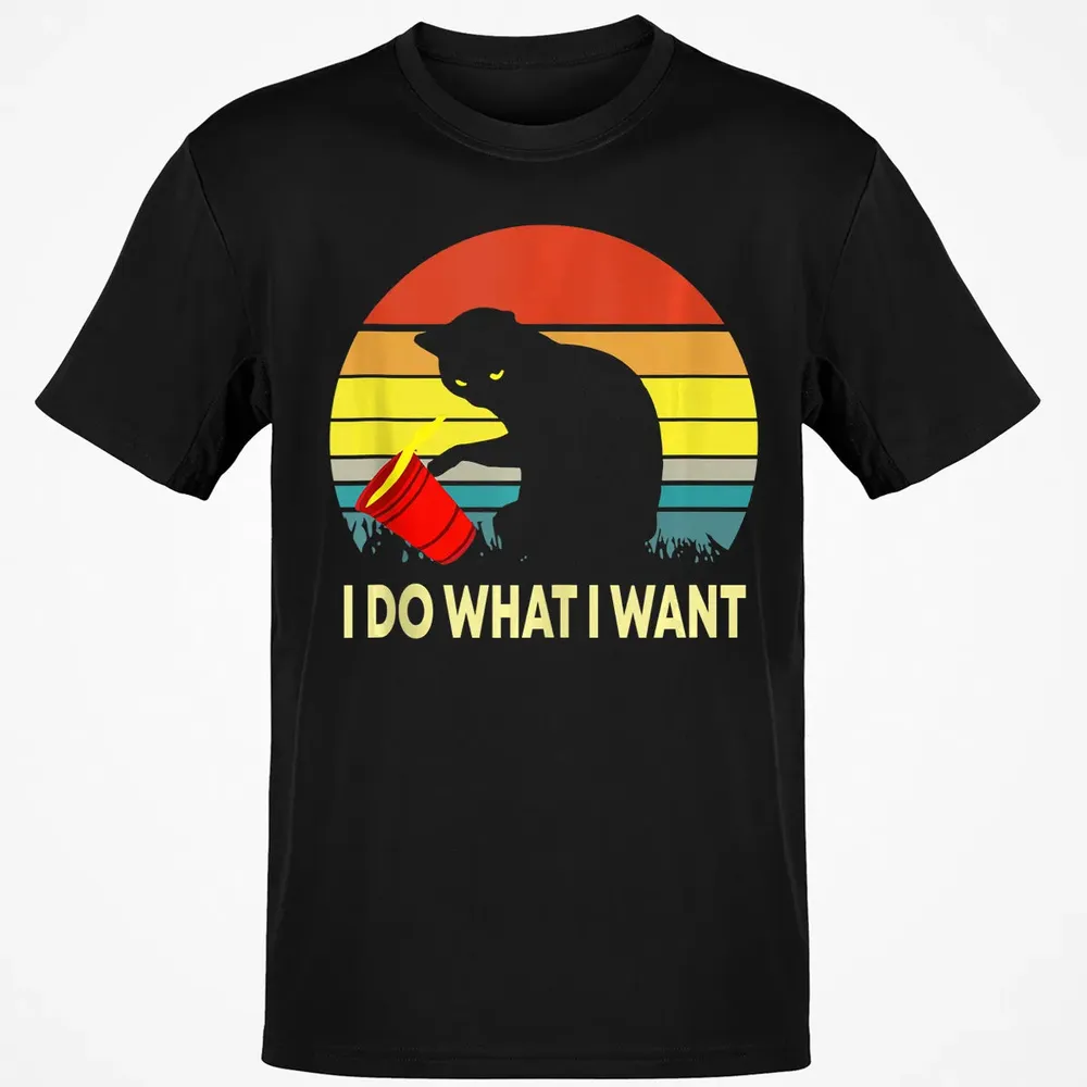 Vintage Sunset I Do What I Want Cat Classic Unisex T-Shirt - 2