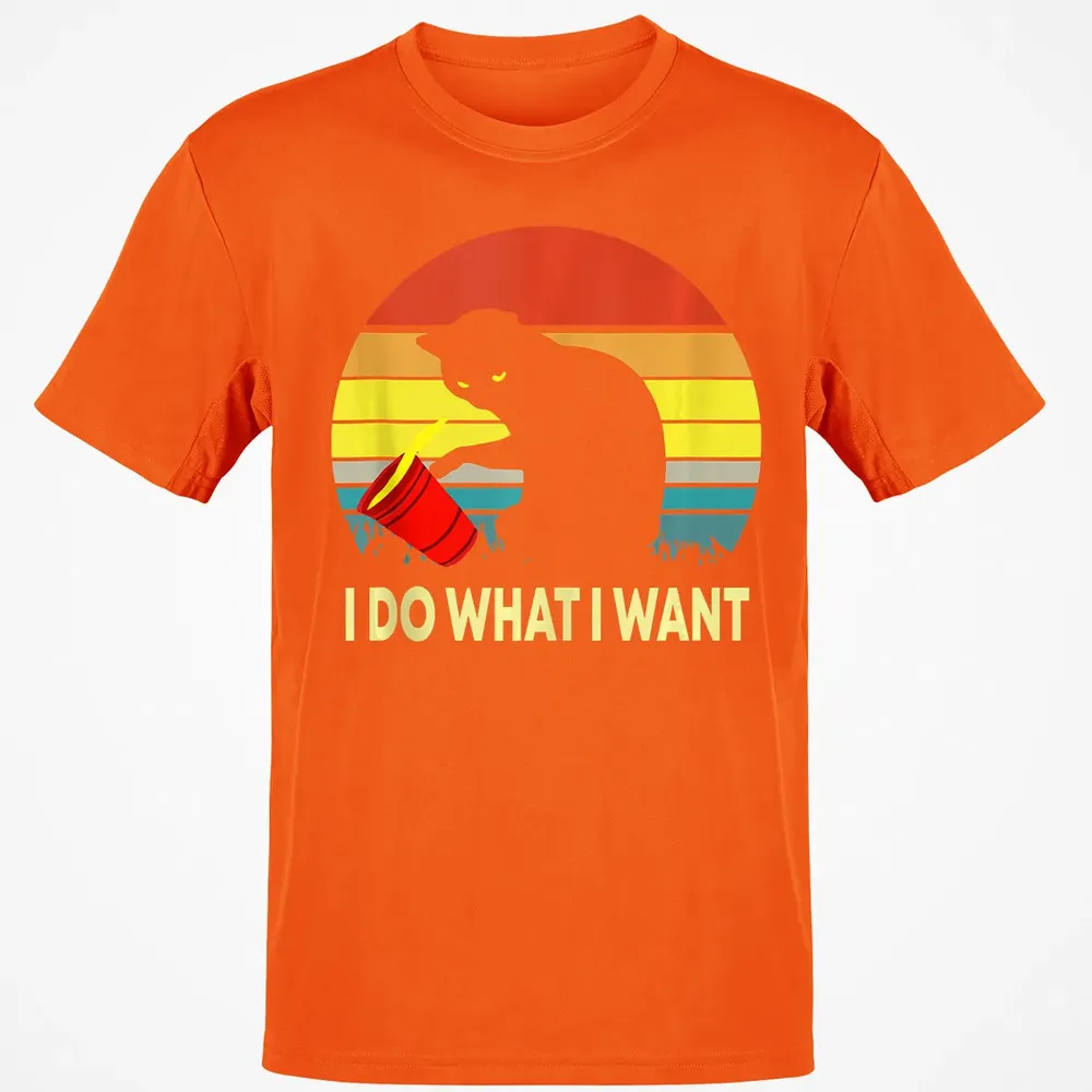 Vintage Sunset I Do What I Want Cat Classic Unisex T-Shirt - 9