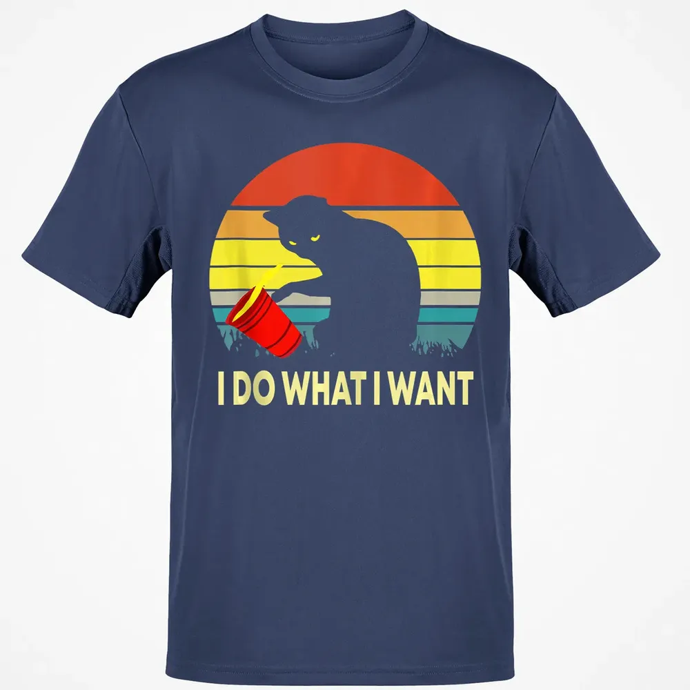 Vintage Sunset I Do What I Want Cat Classic Unisex T-Shirt - 8