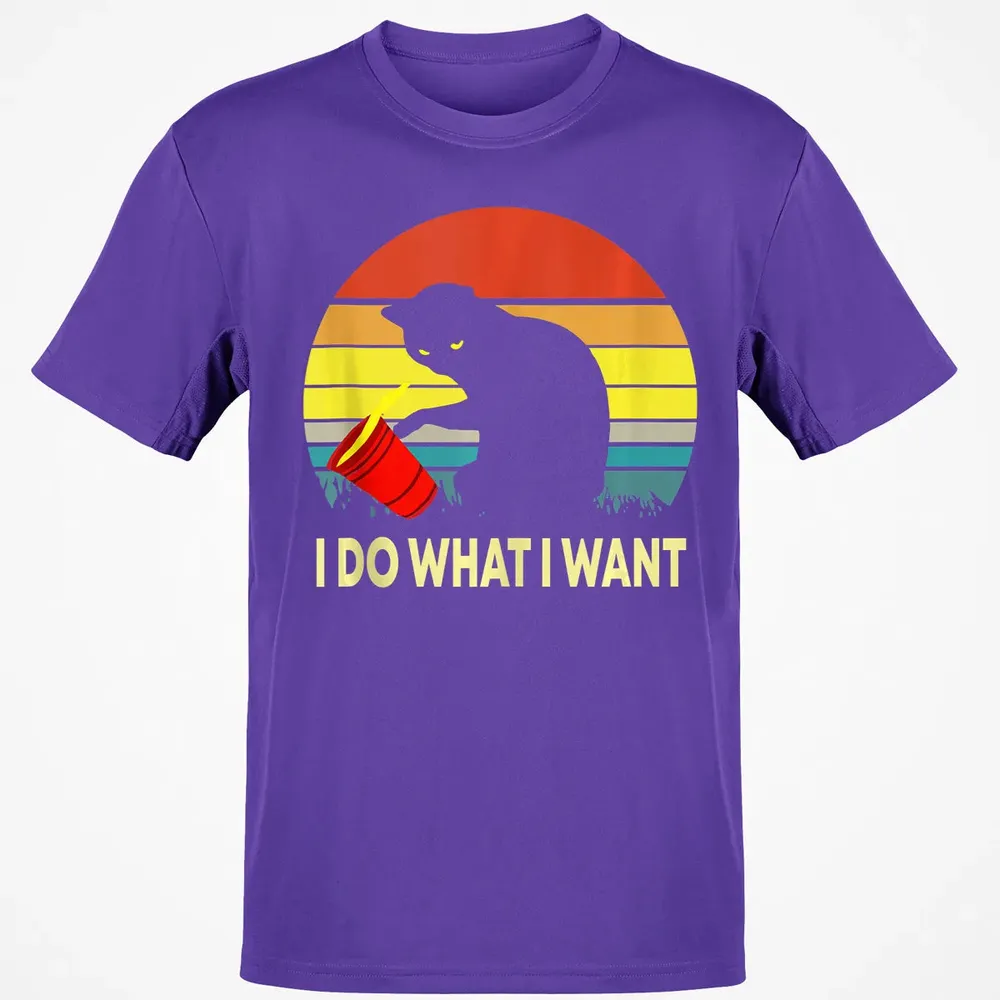 Vintage Sunset I Do What I Want Cat Classic Unisex T-Shirt - 10