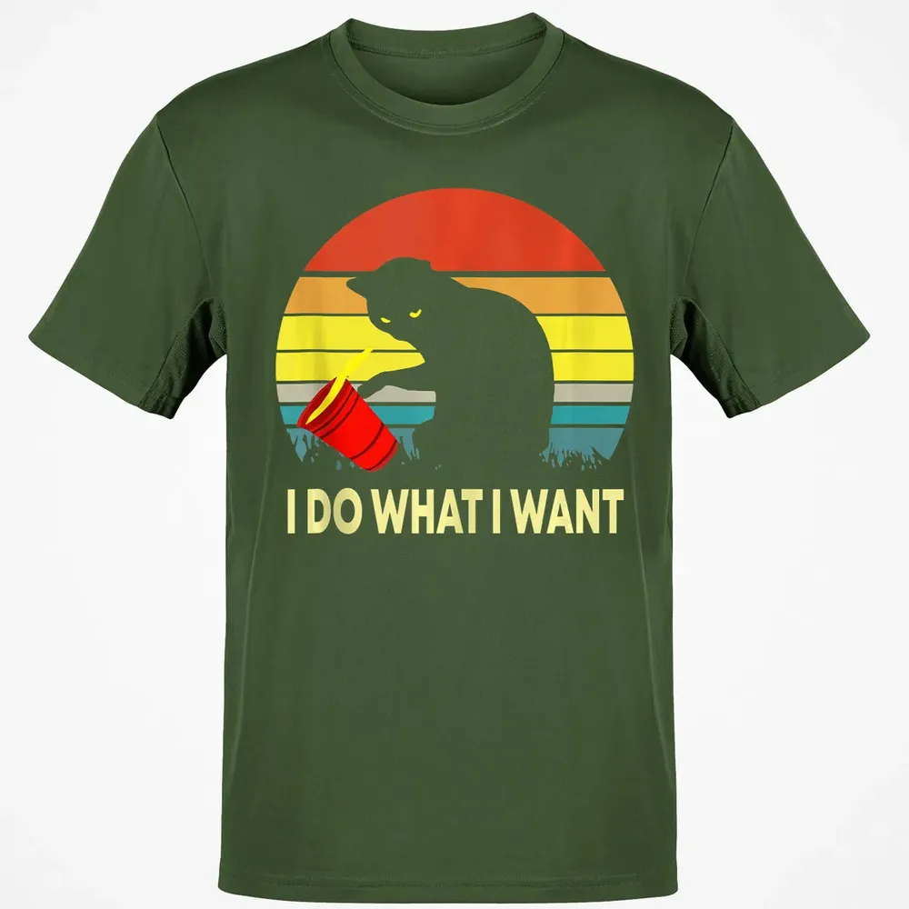 Vintage Sunset I Do What I Want Cat Classic Unisex T-Shirt - 7