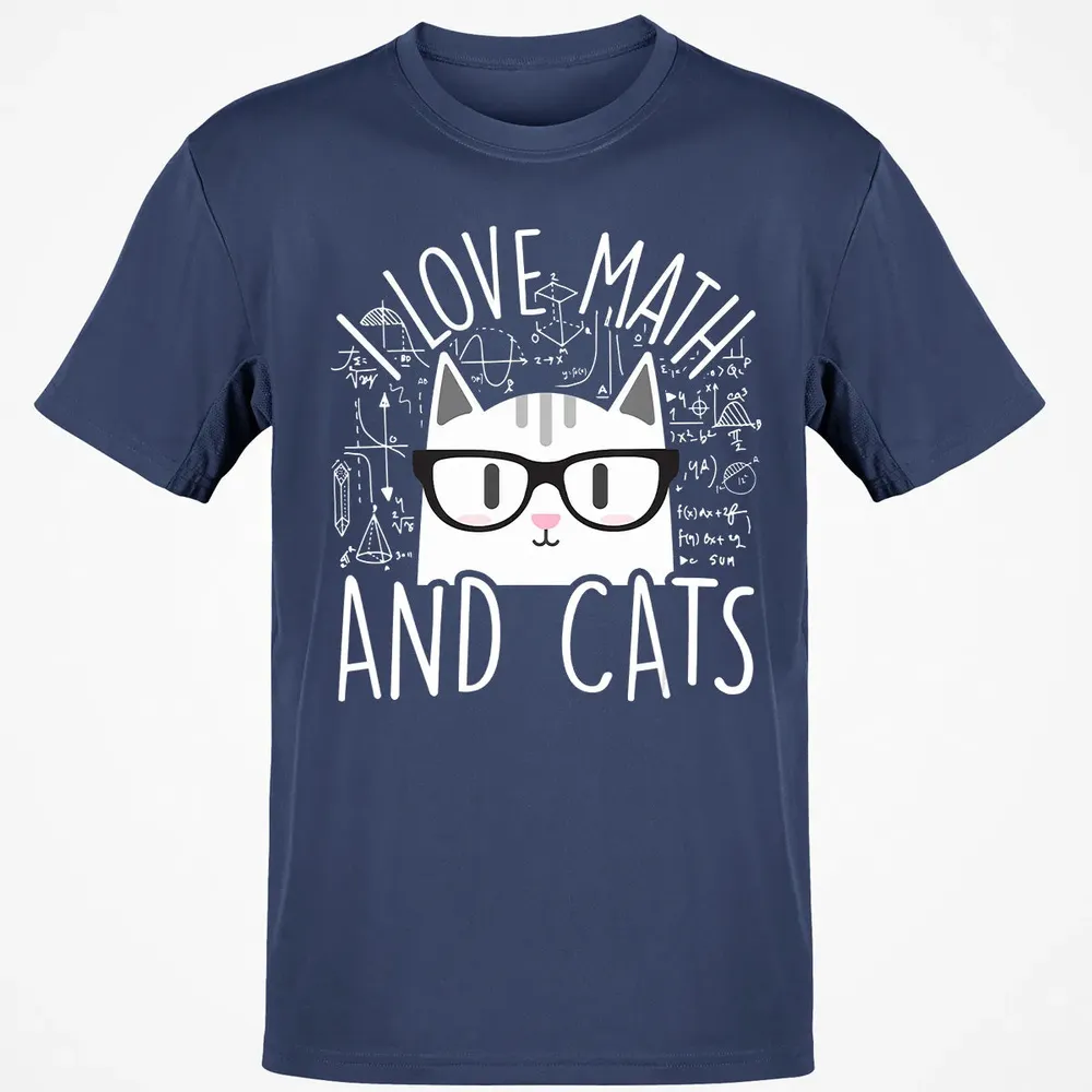 I Love Math And Cats  Funny Cat Lover Gift Classic Unisex T-Shirt - 8