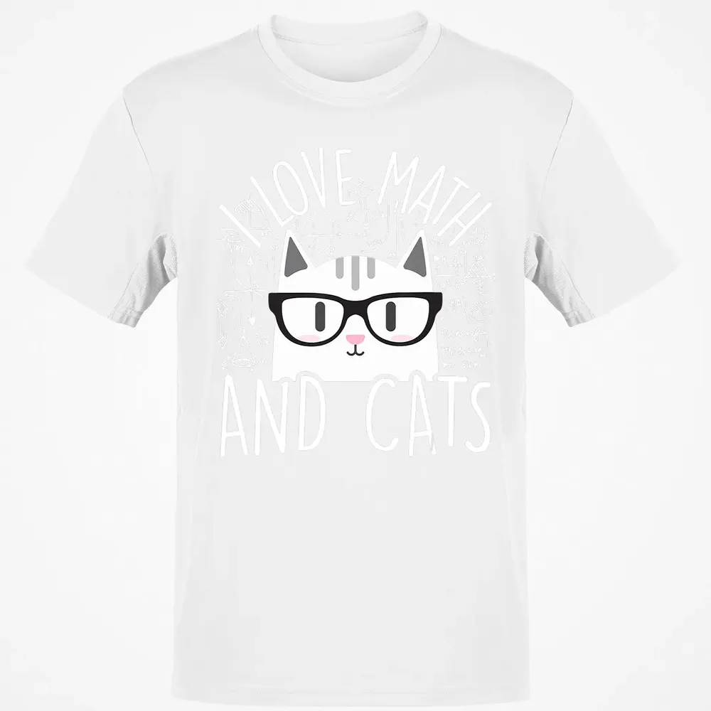 I Love Math And Cats  Funny Cat Lover Gift Classic Unisex T-Shirt - 13