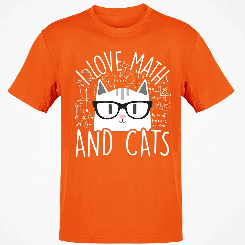 I Love Math And Cats  Funny Cat Lover Gift Classic Unisex T-Shirt - 9