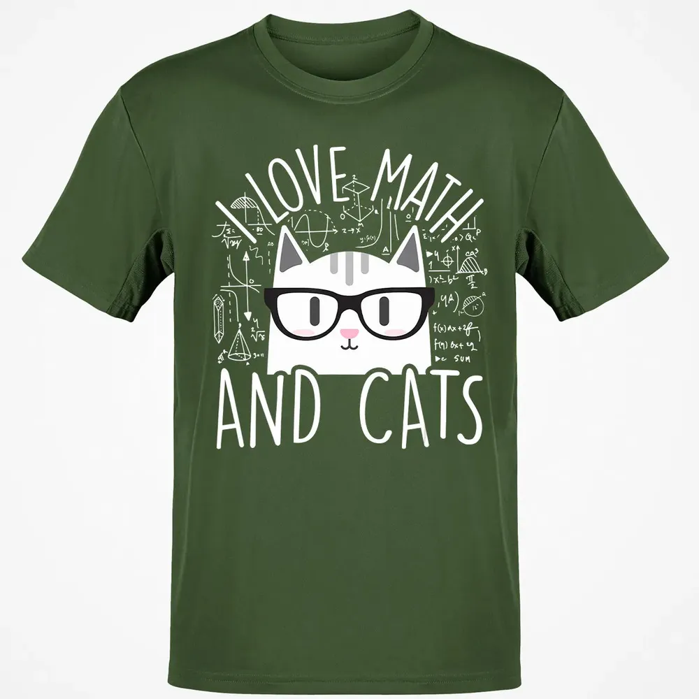 I Love Math And Cats  Funny Cat Lover Gift Classic Unisex T-Shirt - 7