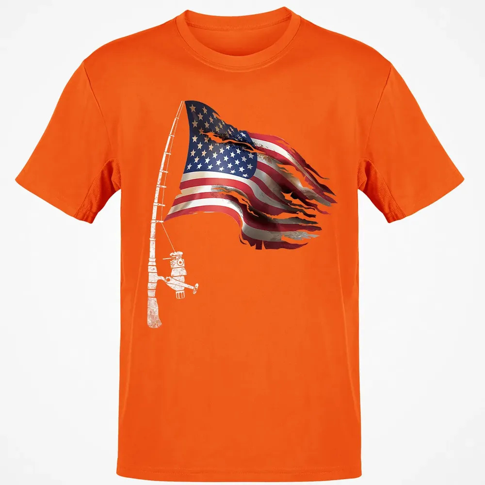 Fishing American Flag Fisherman Patriotic day 4th of July Classic Unisex T-Shirt - 9
