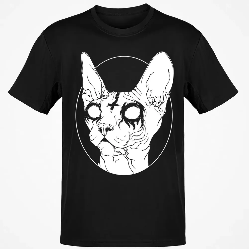 Black Metal Sphynx Cat I Goth and Death Metal Classic Unisex T-Shirt - 2