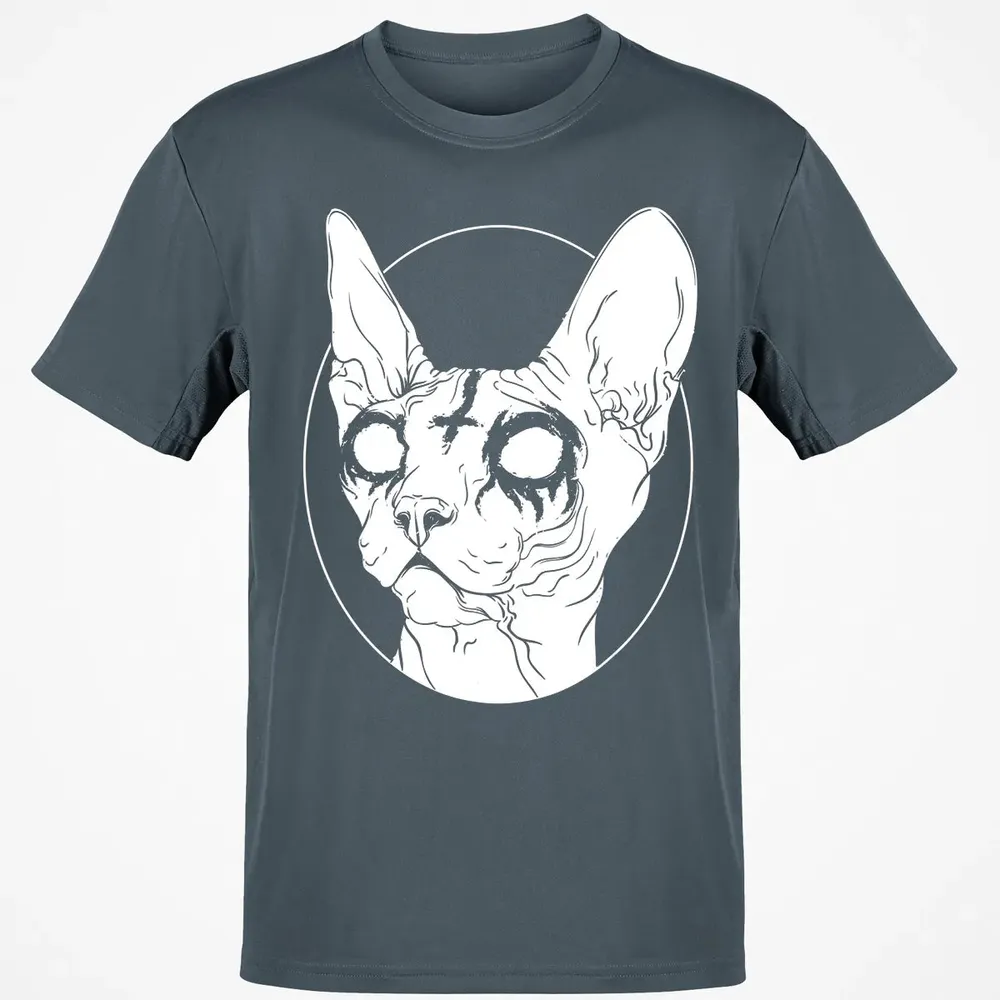 Black Metal Sphynx Cat I Goth and Death Metal Classic Unisex T-Shirt - 4