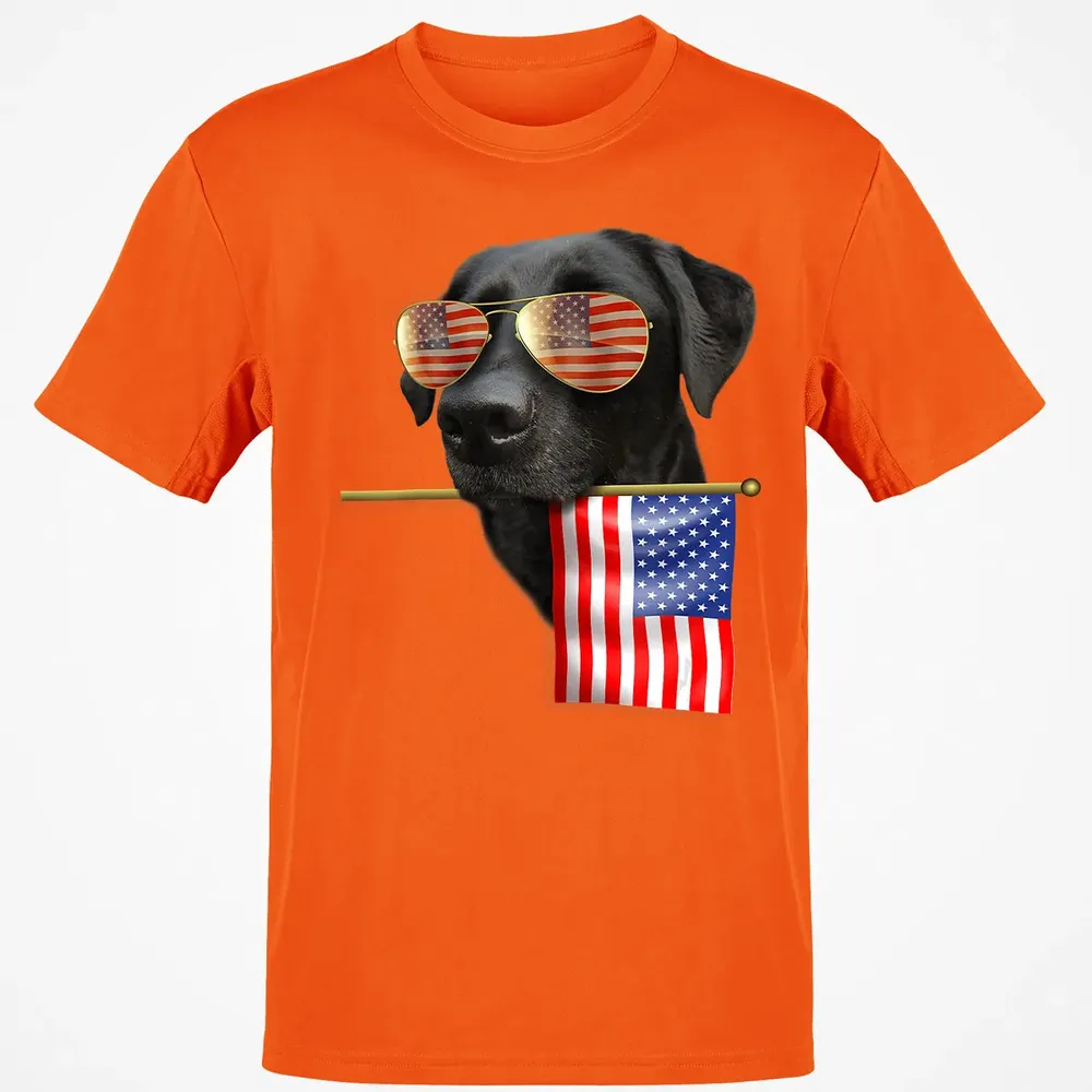4th of July  Fun American Flag Labrador Dog Lover Gift Classic Unisex T-Shirt - 9