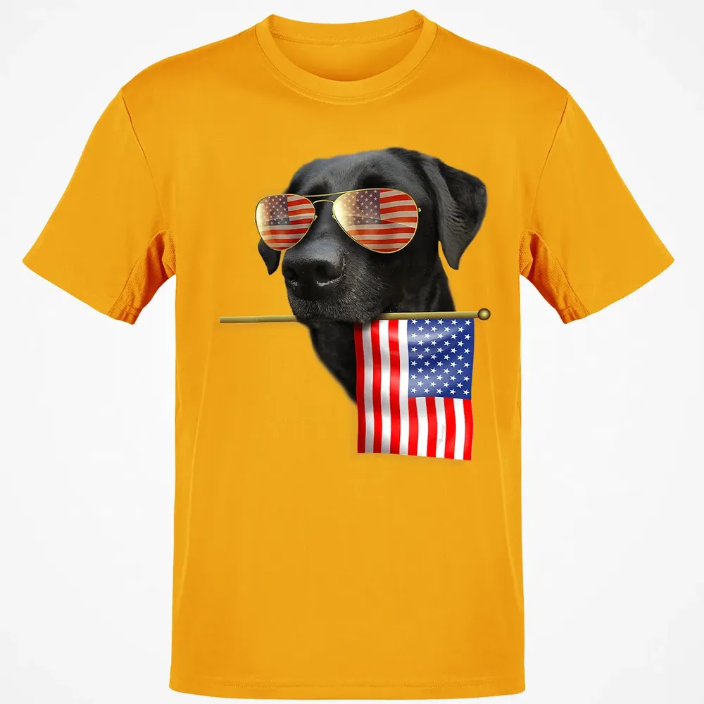 4th of July  Fun American Flag Labrador Dog Lover Gift Classic Unisex T-Shirt - 5