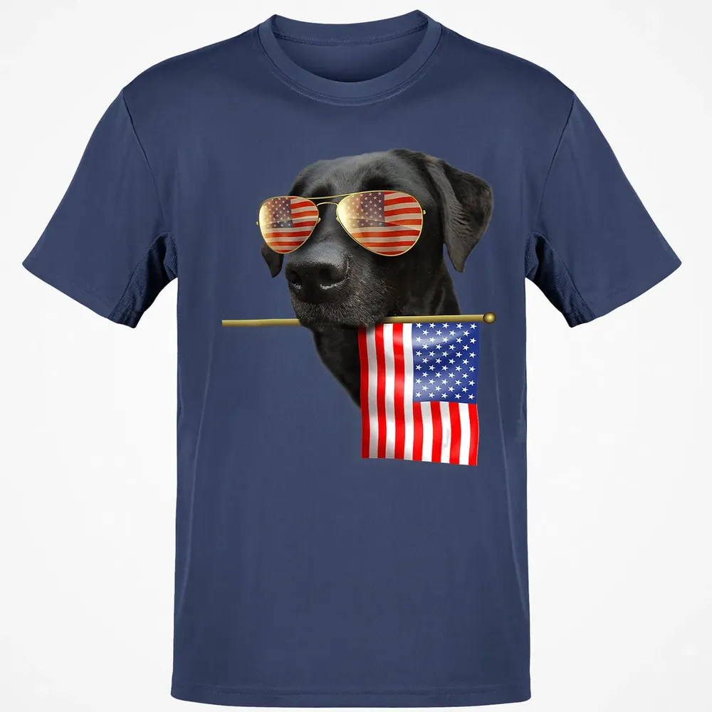 4th of July  Fun American Flag Labrador Dog Lover Gift Classic Unisex T-Shirt - 8
