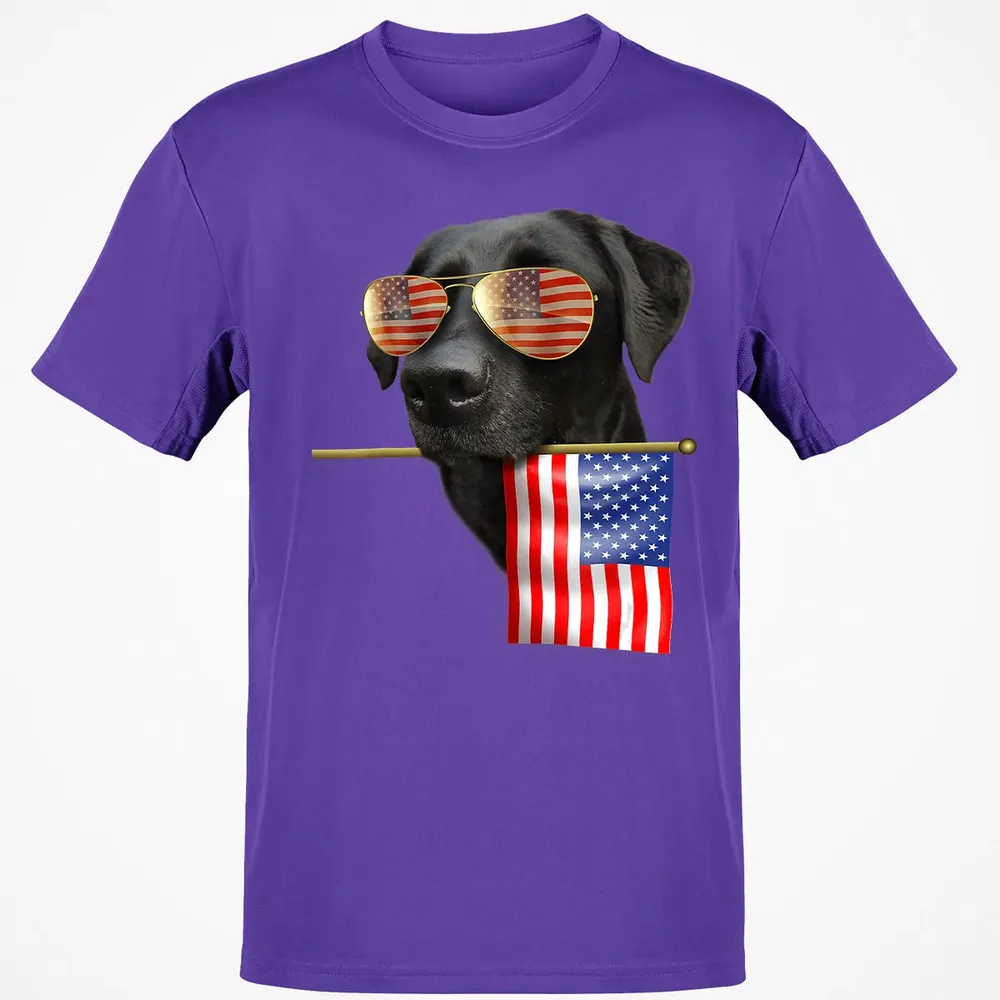 4th of July  Fun American Flag Labrador Dog Lover Gift Classic Unisex T-Shirt - 10