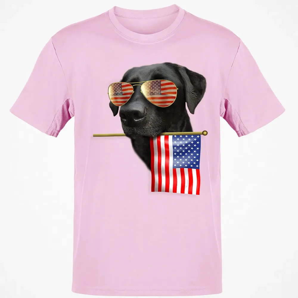 4th of July  Fun American Flag Labrador Dog Lover Gift Classic Unisex T-Shirt - 6