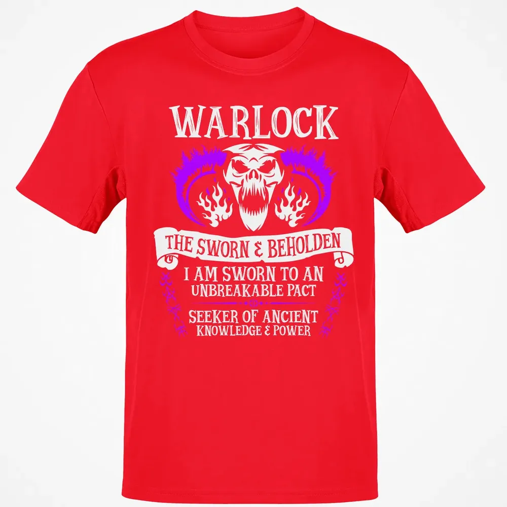 WARLOCK, THE SWORN AND BEHOLDEN   (White Text) Classic Unisex T-Shirt - 11