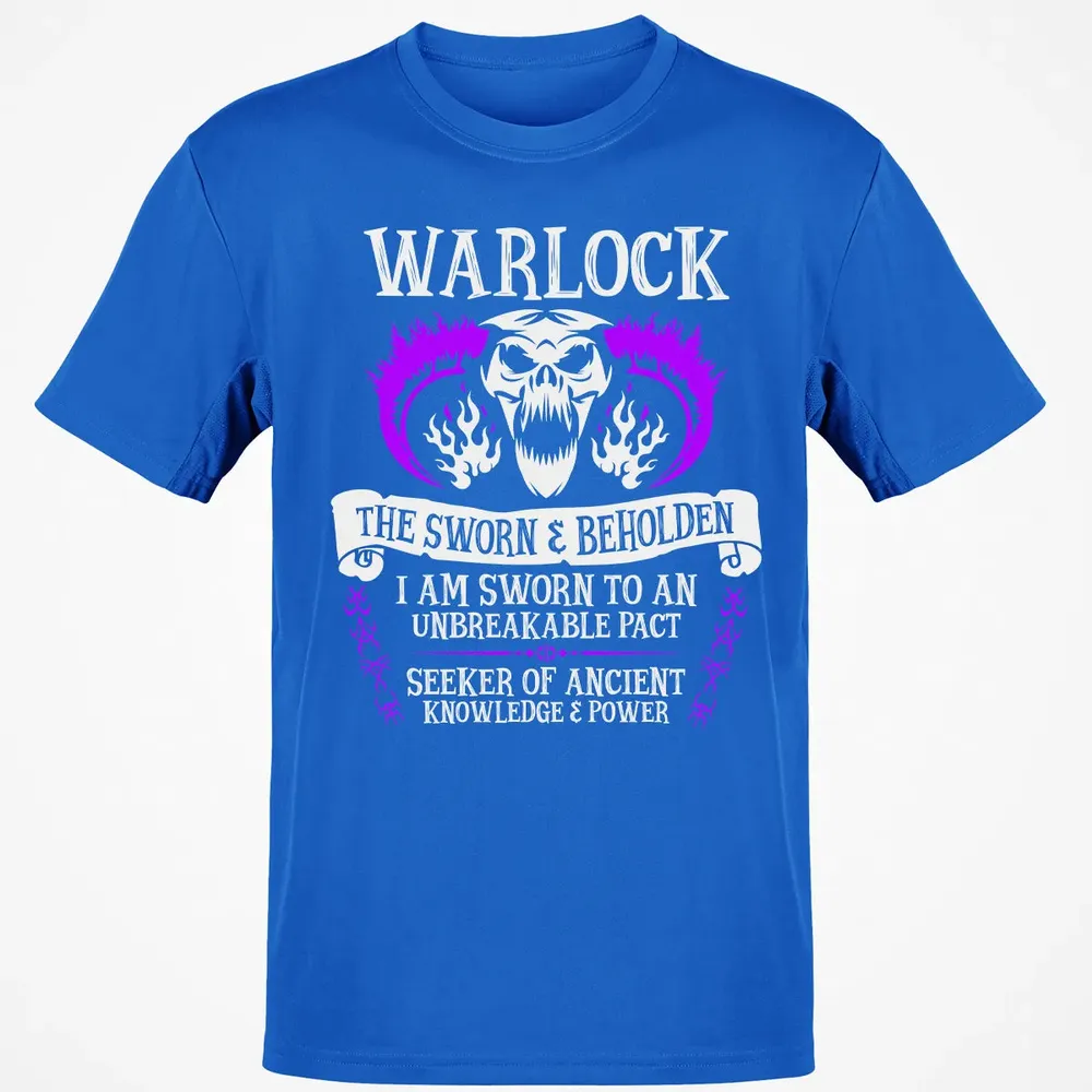 WARLOCK, THE SWORN AND BEHOLDEN   (White Text) Classic Unisex T-Shirt - 12