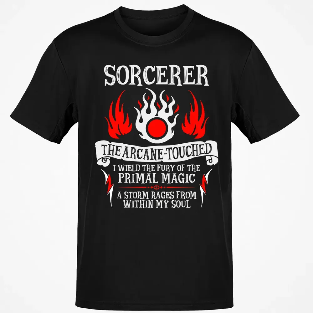 SORCERER, The Arcane Touched  (White Text) Classic Unisex T-Shirt - 2