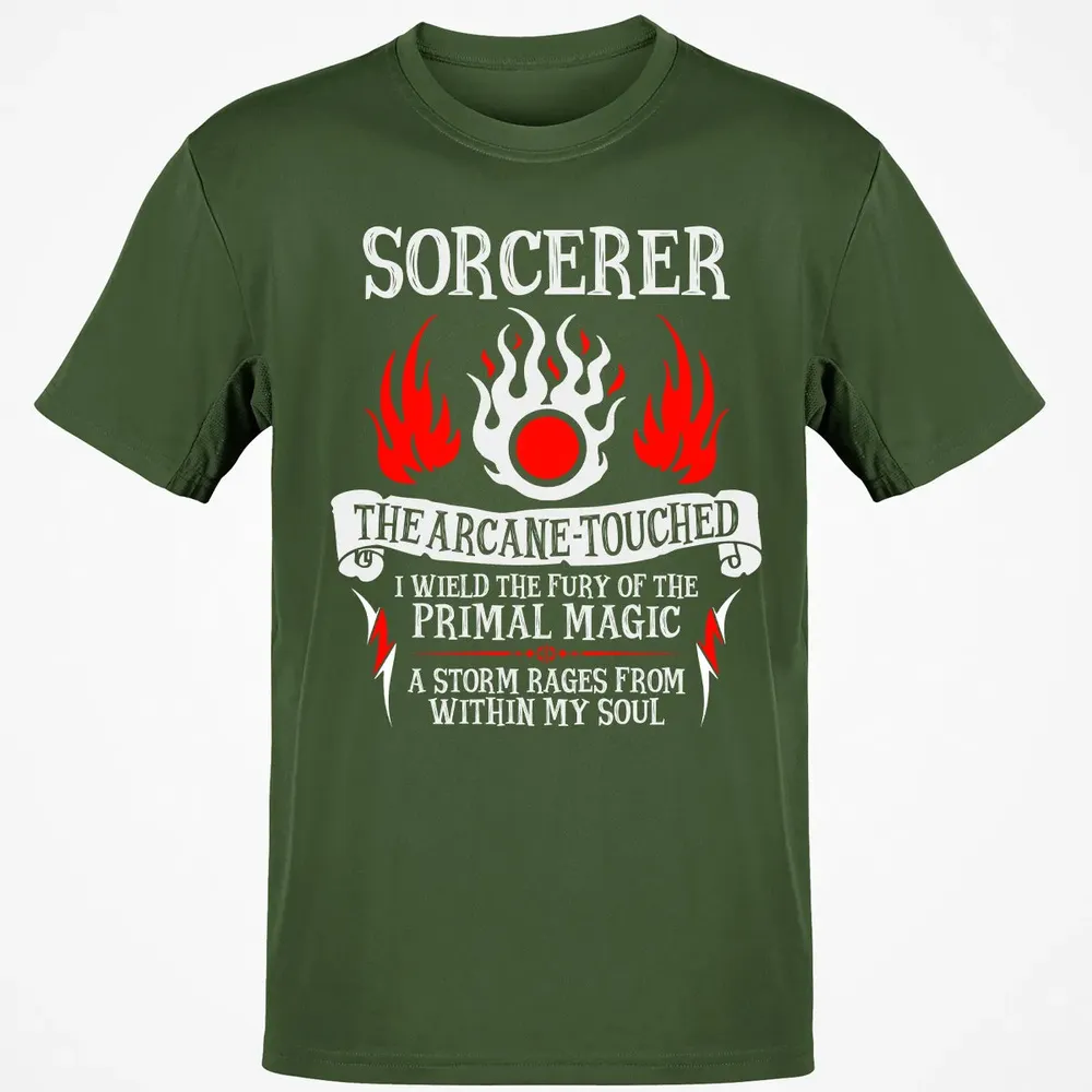 SORCERER, The Arcane Touched  (White Text) Classic Unisex T-Shirt - 7