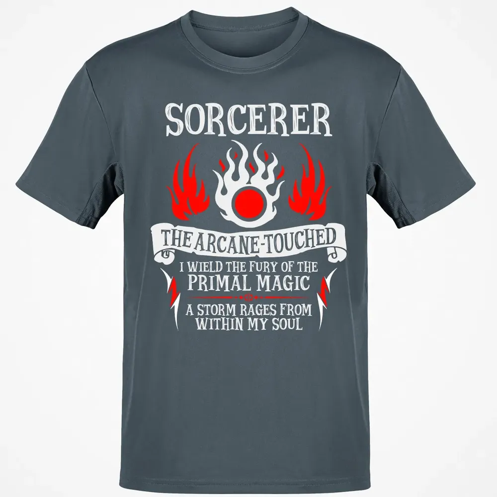 SORCERER, The Arcane Touched  (White Text) Classic Unisex T-Shirt - 4