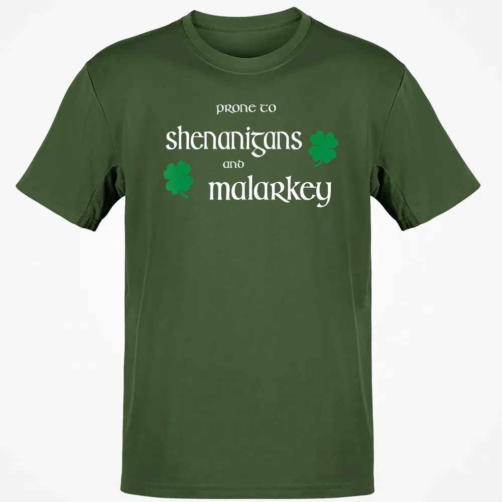 Prone To Shenanigans And Malarkey Funny Irish Pride Classic Unisex T-Shirt - 7
