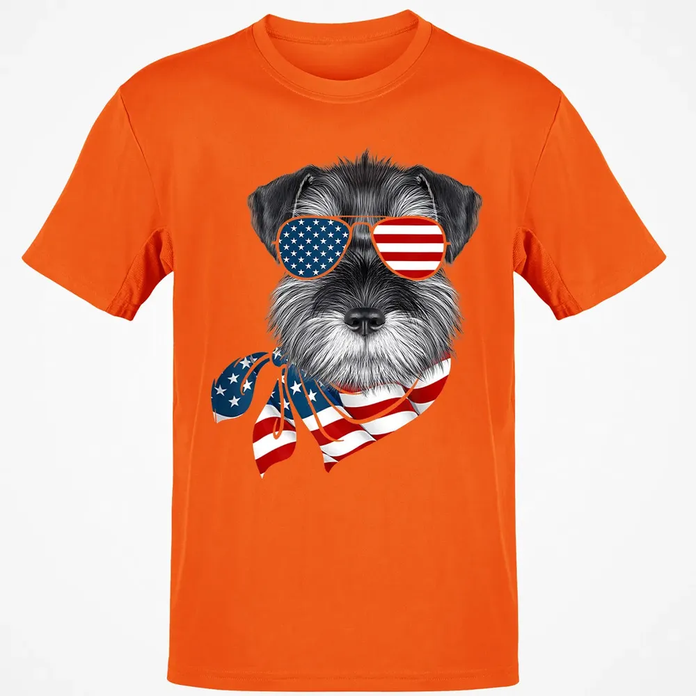 American Flag Schnauzer Patriotic 4th Of July T Classic Unisex T-Shirt - 9