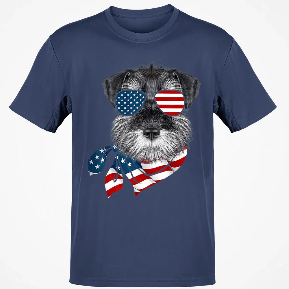 American Flag Schnauzer Patriotic 4th Of July T Classic Unisex T-Shirt - 8