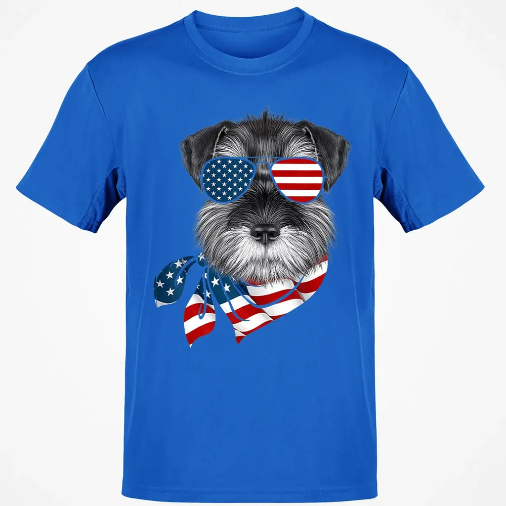 American Flag Schnauzer Patriotic 4th Of July T Classic Unisex T-Shirt - 12