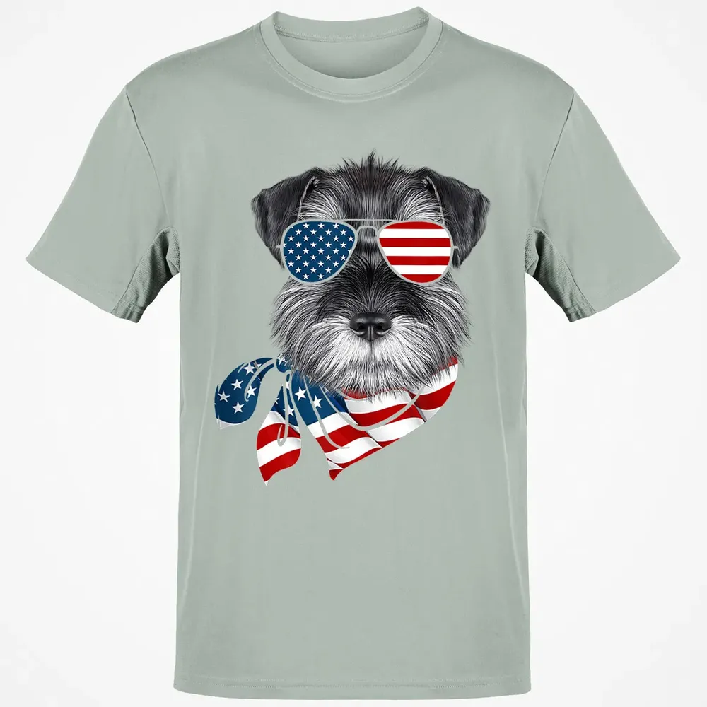 American Flag Schnauzer Patriotic 4th Of July T Classic Unisex T-Shirt - 3
