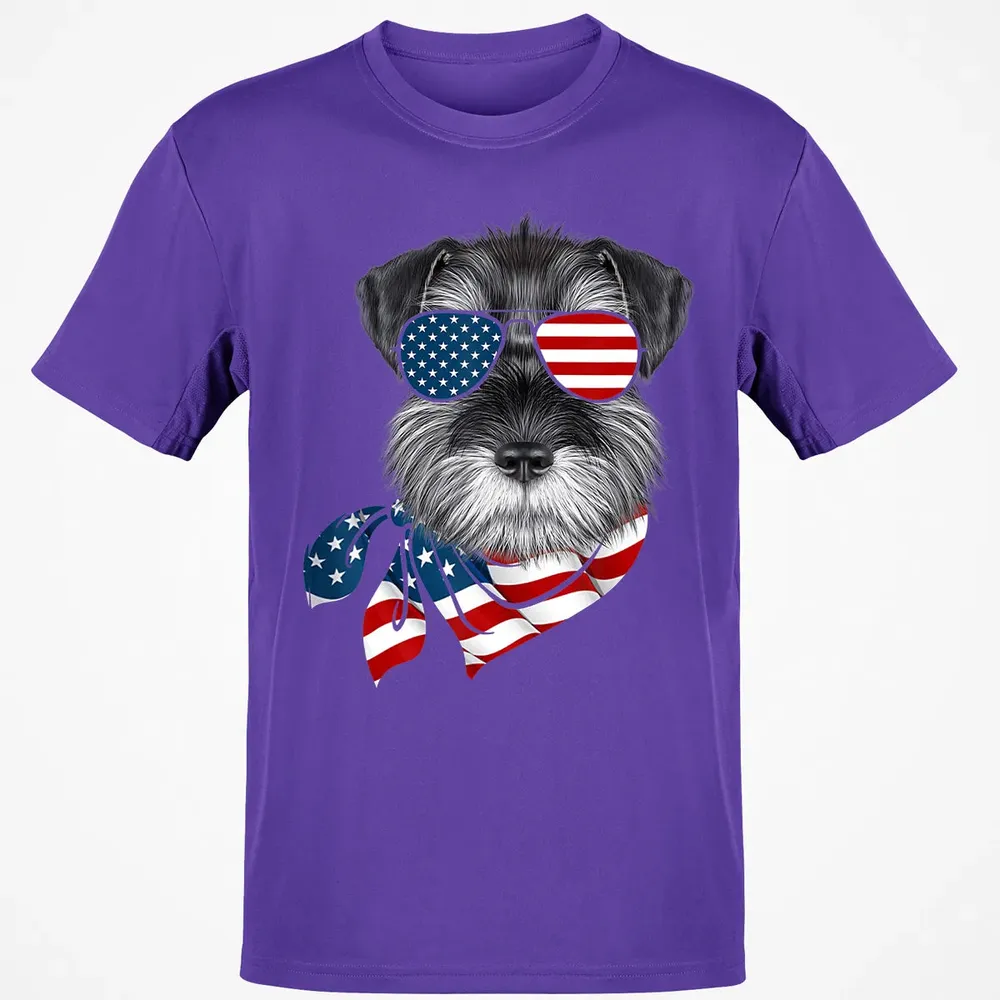 American Flag Schnauzer Patriotic 4th Of July T Classic Unisex T-Shirt - 10