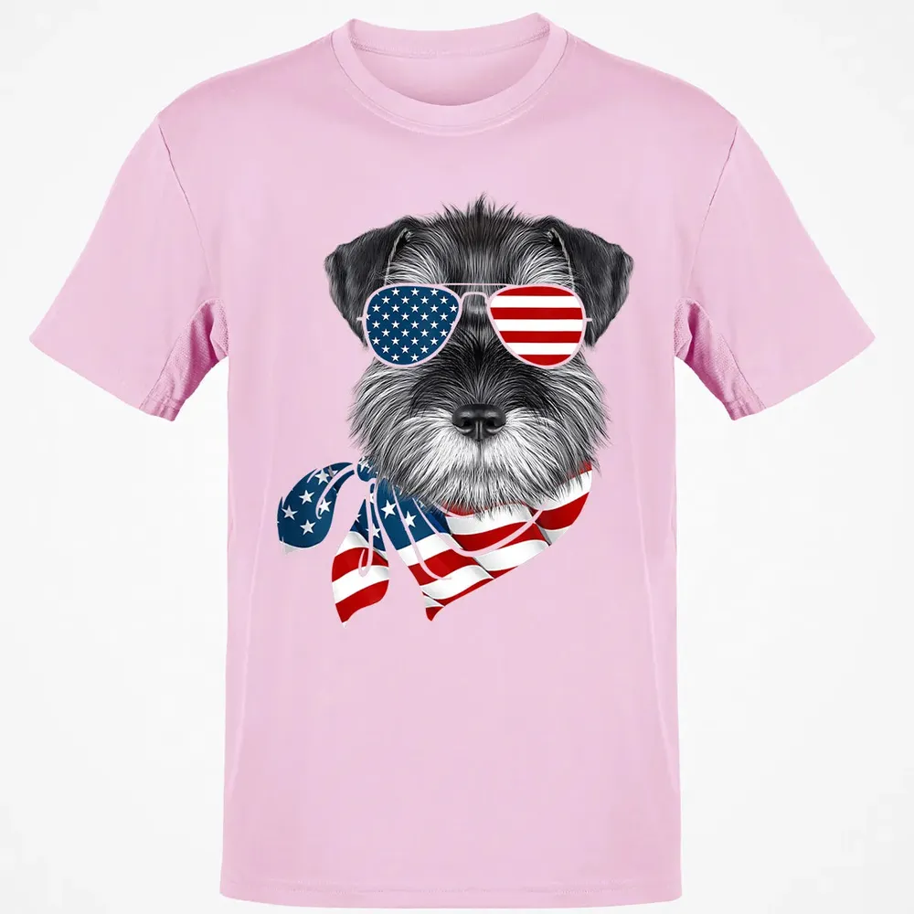American Flag Schnauzer Patriotic 4th Of July T Classic Unisex T-Shirt - 6