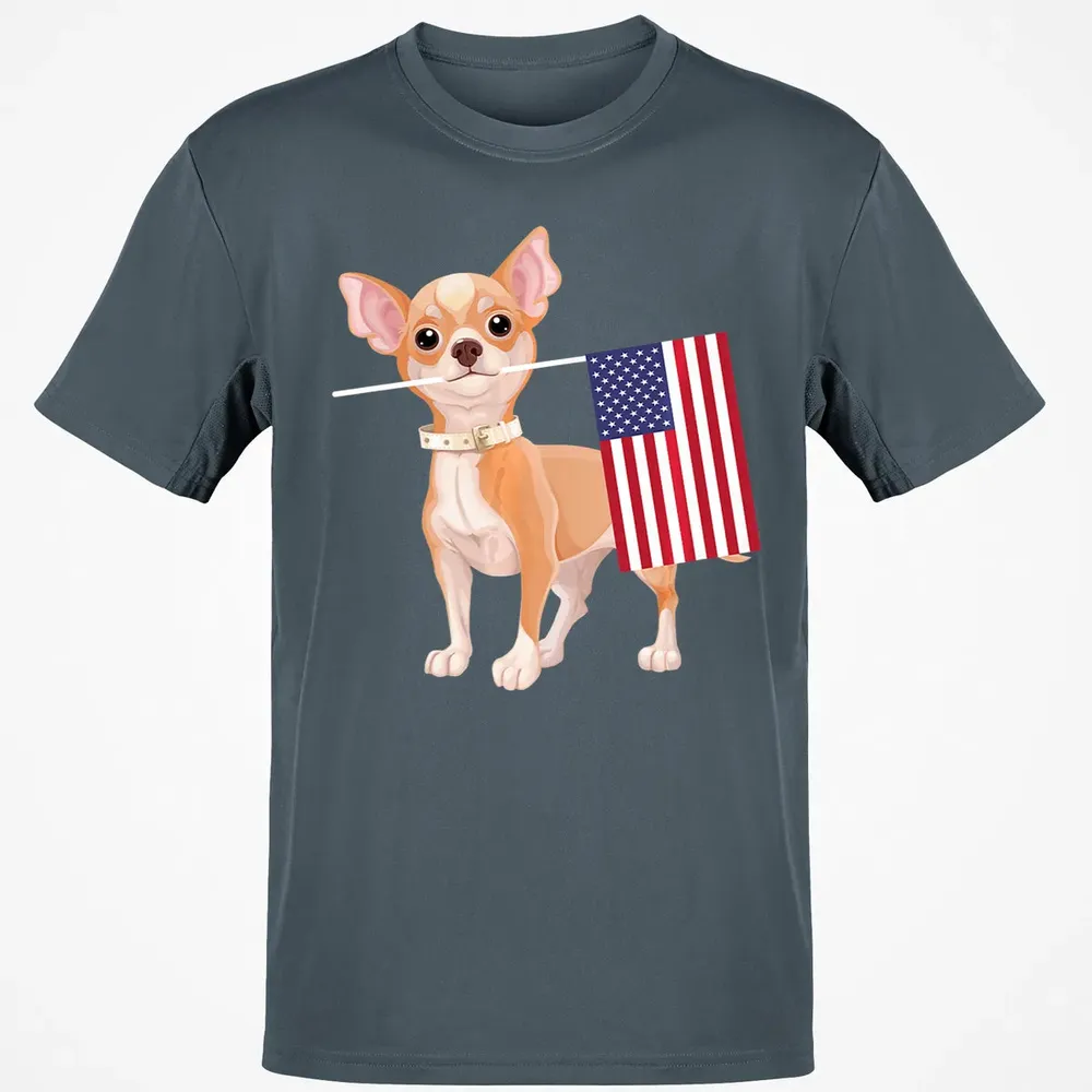 Funny Chihuahua dog American Flag Dog  4th of July Classic Unisex T-Shirt - 4