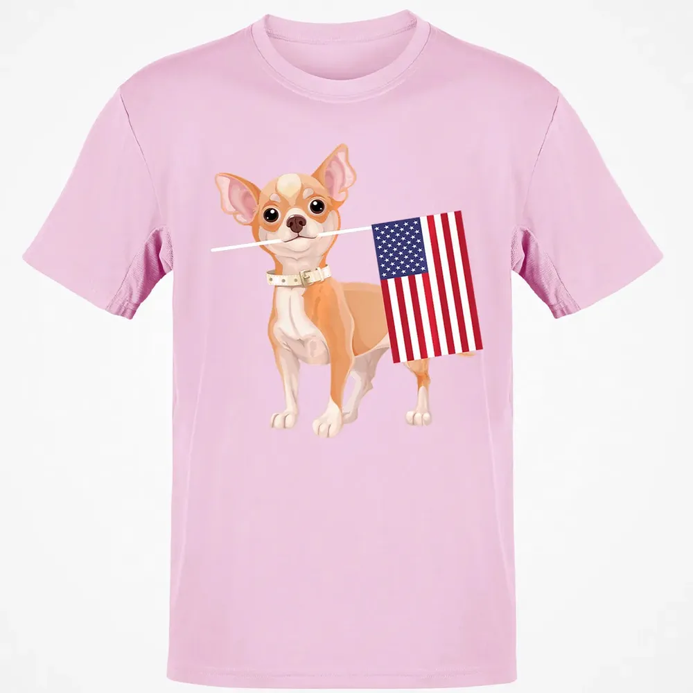 Funny Chihuahua dog American Flag Dog  4th of July Classic Unisex T-Shirt - 6